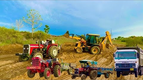 JCB 3dx Backhoe Loading Mud in Mahindra 475 Di tractor khudai work video JCB work #jcb #jcb3dxmachin