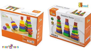 Набір дерев'яних пірамідок Viga Toys (арт. 50567) Geometric Stacker