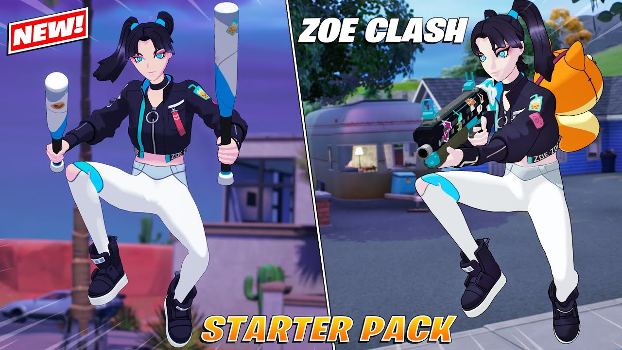 New Chapter 3 Season 2 Zoe Clash Skin Starter Pack Gameplay Fortnite Youtube 