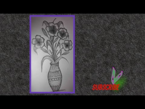 pencil drawing | how to draw flower vase drawing step by step method