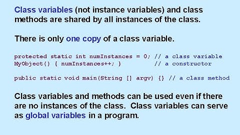 Static Variables and Methods in Java