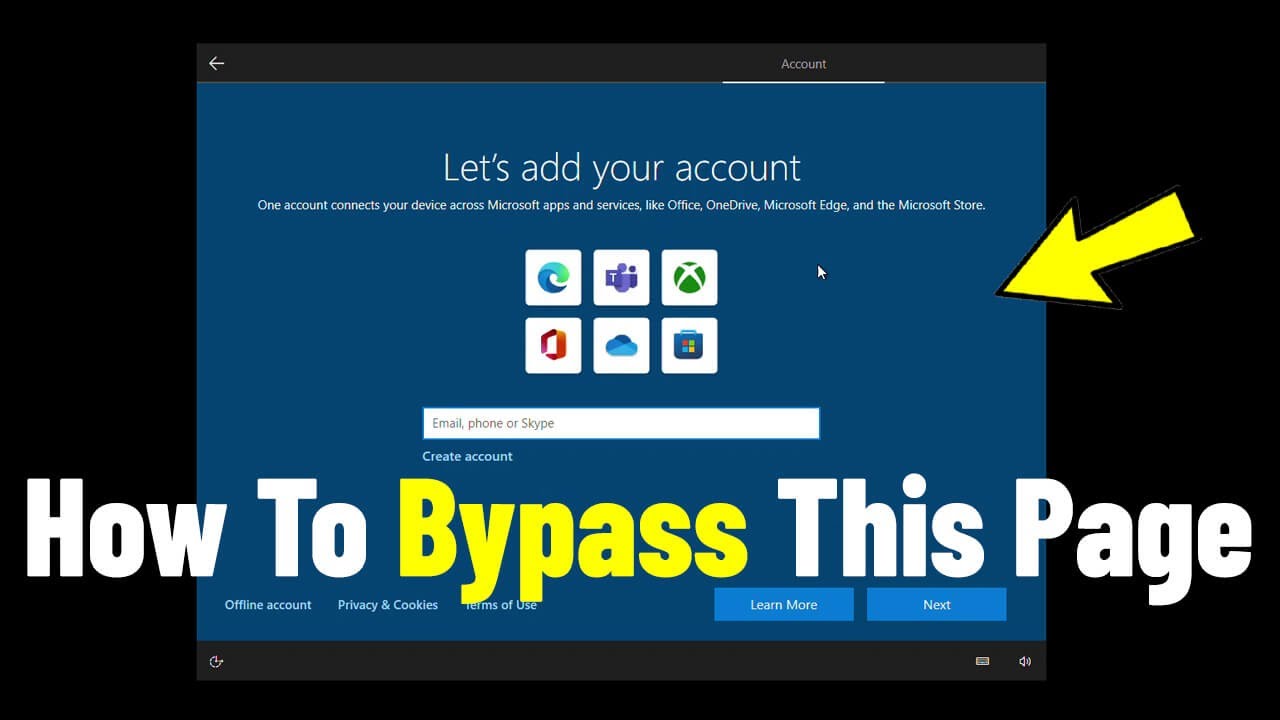 How to bypass the Microsoft Account requirement during Windows