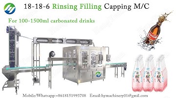 350ml to 1500ml Carbonated Drinks PET Bottle Rinsing Filling Capping Machine