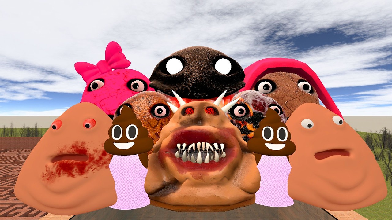 🏨SPARTAN KICKING POU BOU FAMILY FROM BOU'S REVENGE Of POU and SCARY PINK POU in BIG MAZE Gmod????!!!