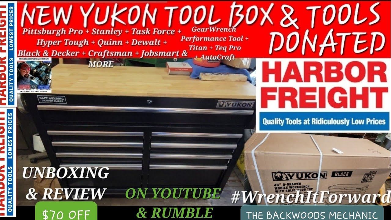 YUKON TOOL BOX & TOOLS from Harbor Freight (Unboxed & Donated) 