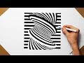 3D Tornado IRMA Spiral Optical Illusion Drawing FAN ART  How To Draw  2018