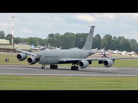 Boeing KC-135R Stratotanker Turkish Air Force arrival at RAF Fairford RIAT 2019 AirShow