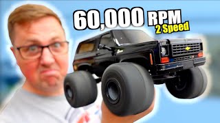 Crazy BRUSHLESS 'Murdered Out' Mini RC Monster Truck - FMS K5