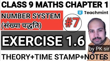 NCERT CLASS 9 MATHS CHAPTER 1 (NUMBER SYSTEM)/ EXERCISE 1.6 (L-7)  by MATHSWITHPK / TEACHMINT