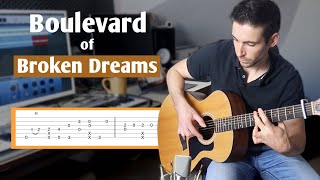 PDF Sample Boulevard of Broken Dreams - Fingerstyle version with guitar tab & chords by muaReco.