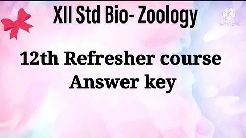 | 12th Bio zoology | Refresher course |Answer key| DNA REPLICATION