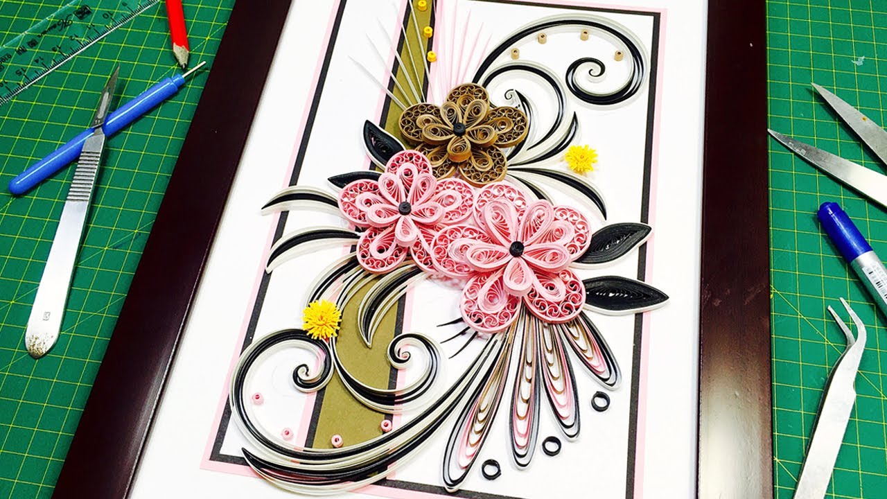 Cách Làm Ra Một Bức Tranh Giấy Cuộn Quilling Nghệ Thuật YouTube