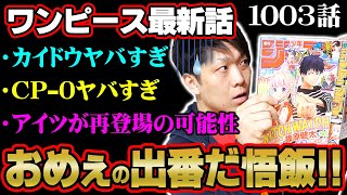 最後のコマ!! カイドウの覚醒した姿が○○すぎる件！ この10分間にシャンクスが来る？ 【 ワンピース1003話】 ※ジャンプネタバレ注意