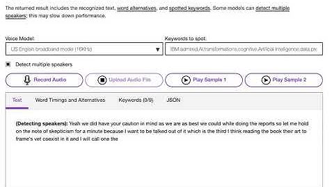 Does IBM Watson Speech API detect talker changes?