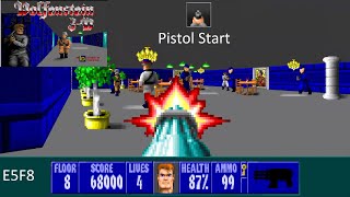 Wolfenstein 3D: E5F8 Pistol Start 100% I am Death Incarnate with commentary