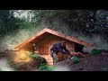 Building a warm and cozy dugout in the forest, Good shelter in the woods