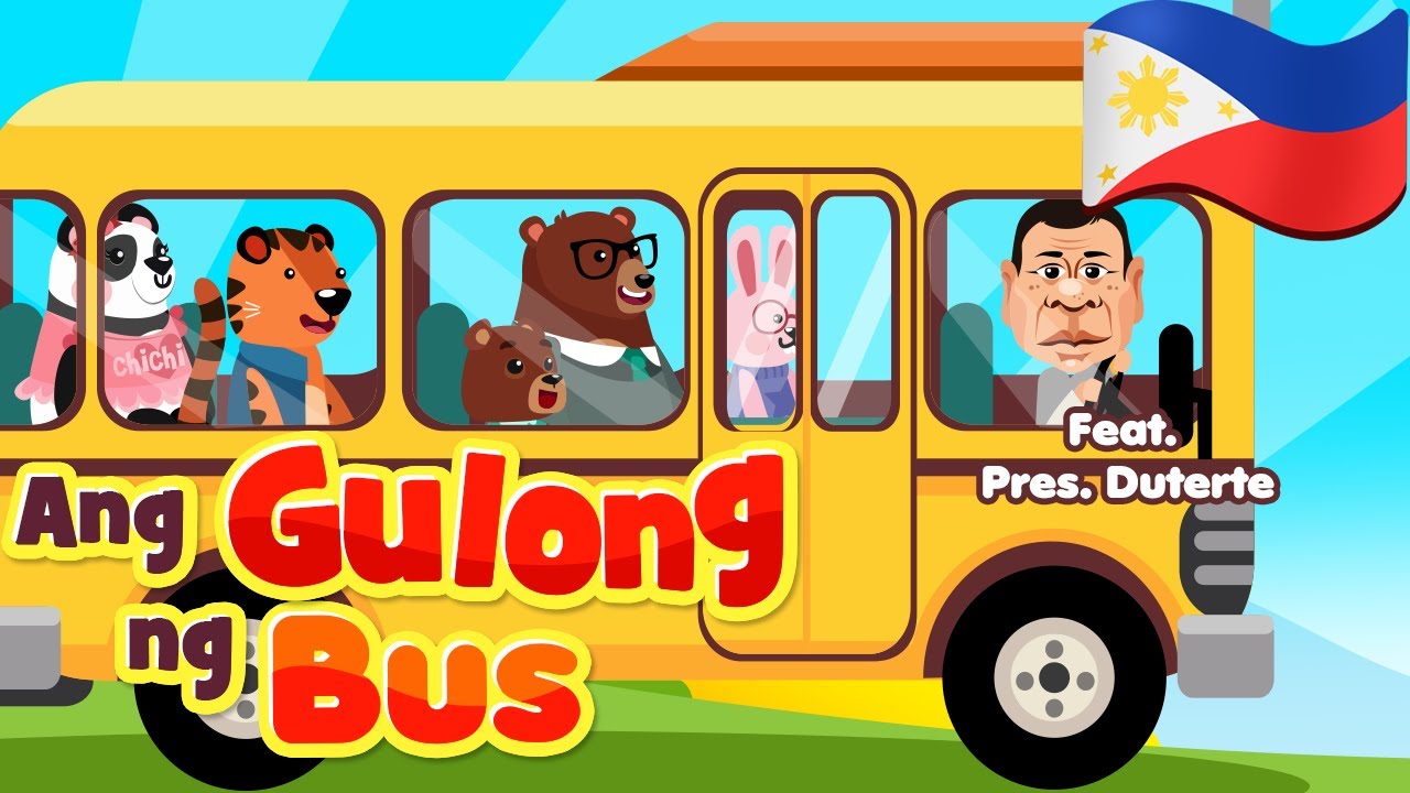 Wheels on the Bus in Filipino Ft. Pres. Duterte | Awiting Pambata Nursery Rhymes