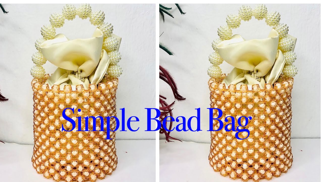 How to make round bead bag//DIY Bucket Bead Bag