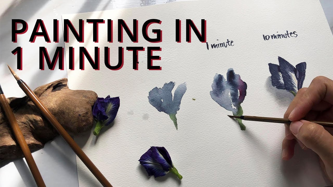 Watercolor Challenge | Painting in 10secs, 1min and 10mins