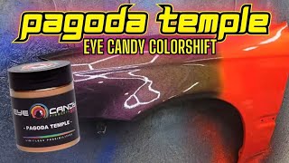 Career Overview PAGODA TEMPLE COLORSHIFT EYE CANDY PIGMENT OVER RED AND BLACK RUSTOLEUM