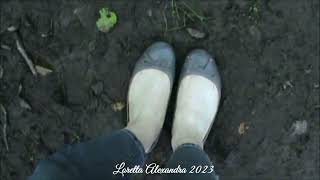 Walking In Muddy Forest With My Shiny Grey Ballet Flats