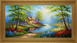 Vibrant Spring Cottage Garden 🌸 4K | Colorful Nature Escape | 12H Relaxing Art Screensaver screenshot 3