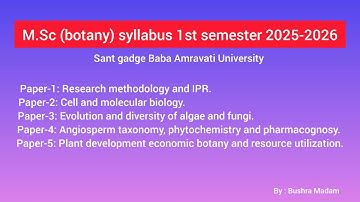M.Sc (Botany) Syllabus 2025-2026 | SGB Amravati University |