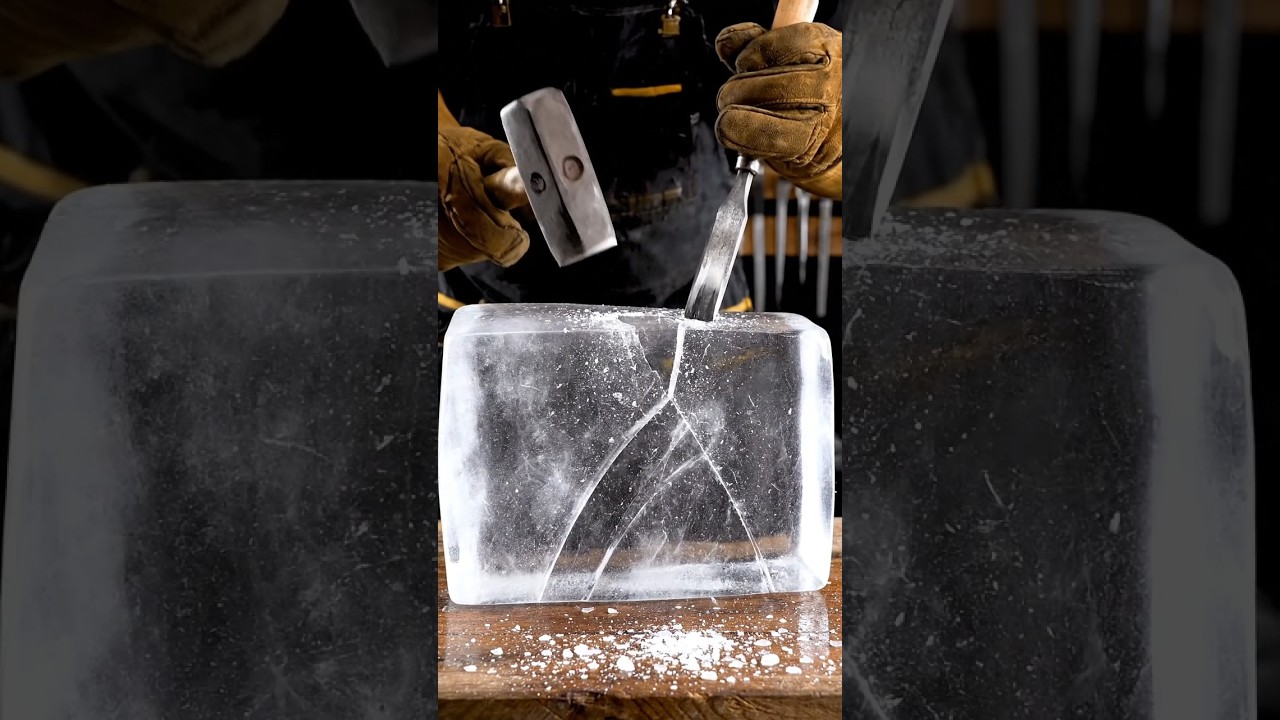 Ice cube cutting satisfying video 🥶