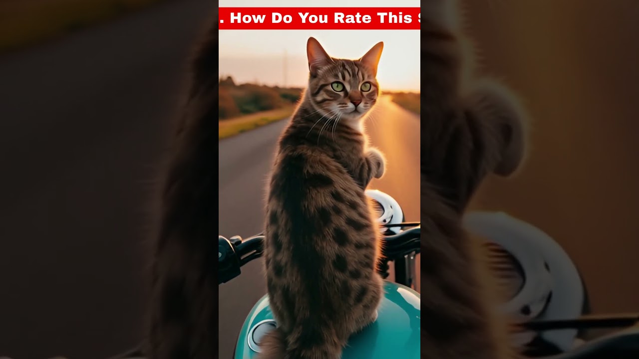 Кот едет на мотоцикле | ASMR Смешные истории 