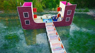 [Full] Build Most Beautiful U-Shaped Bamboo Resort With Swimming Pool &amp; Bamboo Bridge On The Water