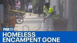 Homeless encampment moved out of Hollywood