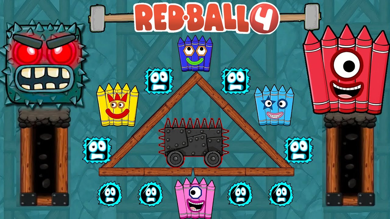 Red Ball 4 vs Crayon Ball All Level Mixup Part 10