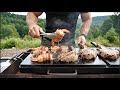 Epic Wild Steak & Shrimp Feast – The Ultimate Primitive Outdoor Cook #food #cooking