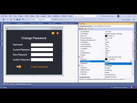Create Change Password Window in C# step by step (Using Database)