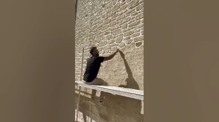 plaster stone wall effect | How to create a stone wall effect on plaster | Stone wall Painting.