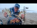 Catch n' Cook-  SMOKING Freshly Caught CRABS On The Beach!!