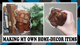 Making My Own &quot;Luxury&quot; Home Decor!! // Wood Carving Home Decor