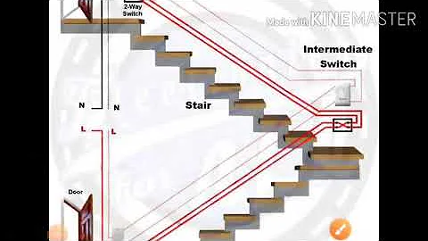 How can draw the single line diagram of staire wiring ,intermediate switch two way switch