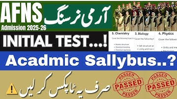 AFNS Test 2025 Academic Syllabus Explained| Subjects, Pattern & Preparation Tips |Passed 🚫