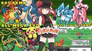Completed Pokemon GBA Rom Hack 807 Pokemon, All Mega Evolutions, All Alolan Forms, P/S Split!