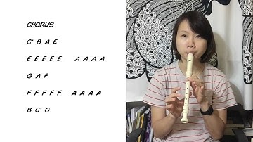 Despacito Chorus Tutorial How To Play (Recorder / flute)