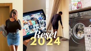 NEW YEAR RESET | GLOW UP! 2024 Goal planning, vision board, cleaning, organizing..| a day in my life