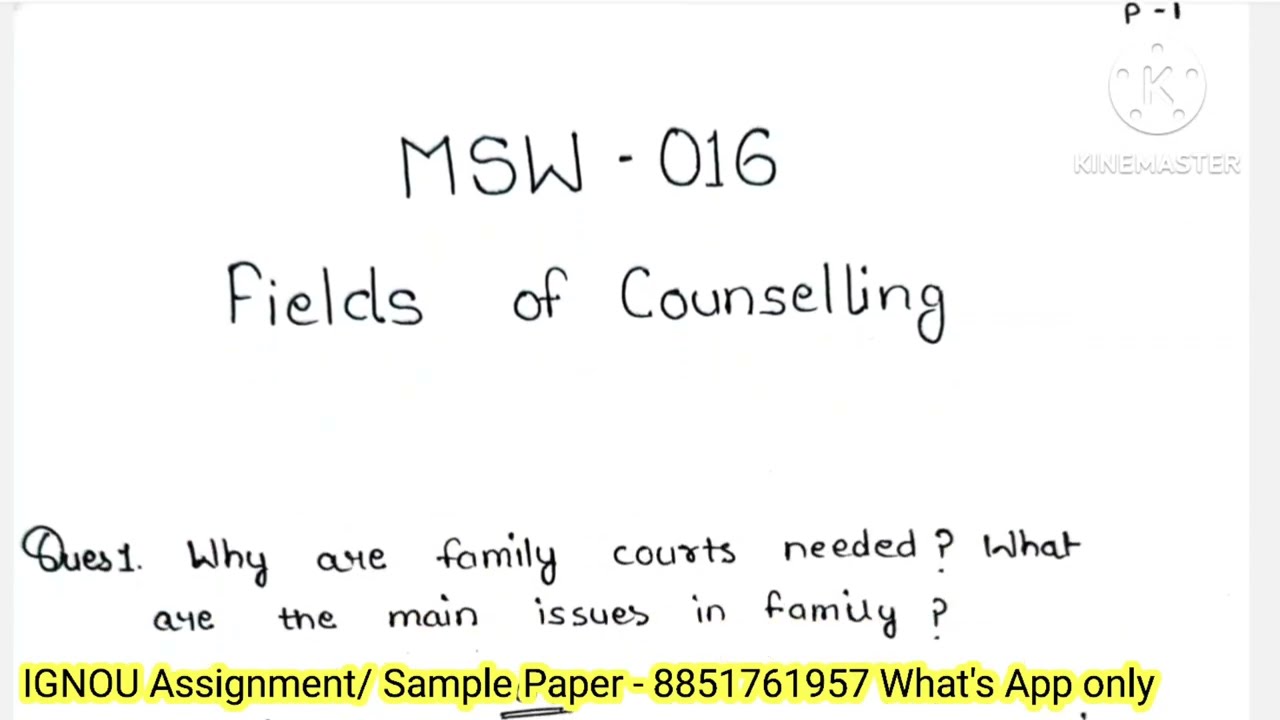 MSW 16 Solved Assignment 2023-24 | MSW 16 Handwritten Assignment 2023-24 | MSW 16 IGNOU Assignment