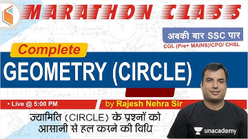 All SSC Exams 2020-21 | Complete Maths by Rajesh Nehra | Complete Geometry (Circle)