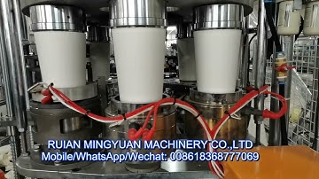 High speed paper bowl machine test running 65 pcs each min for Ecuador client