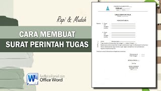 Cara Membuat Surat Perintah Tugas di MS Word