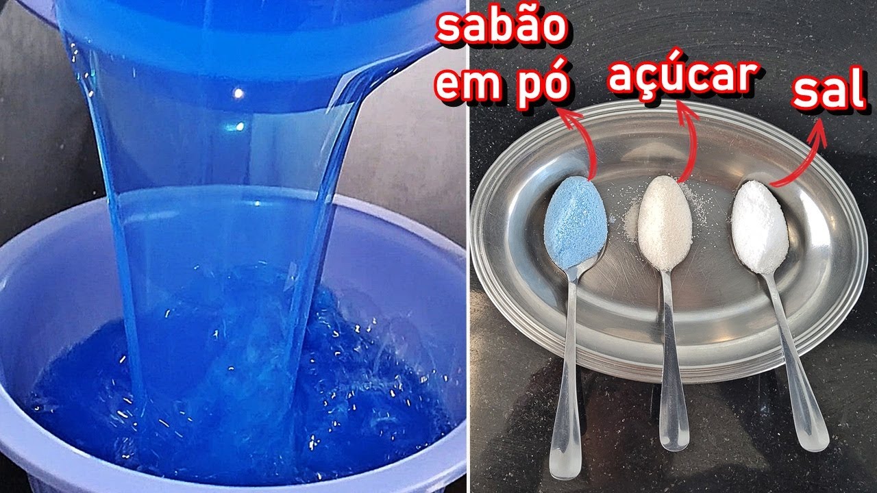 SÓ 1 COLHER DE SABÃO EM PÓ, AÇÚCAR, SAL  E FIZ SABÃO LÍQUIDO SUPER ECONÔMICO!