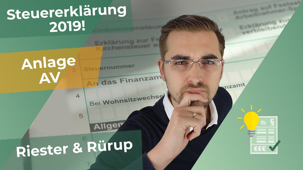 Steuererklarung 19 Anlage Av Ausfullen Youtube
