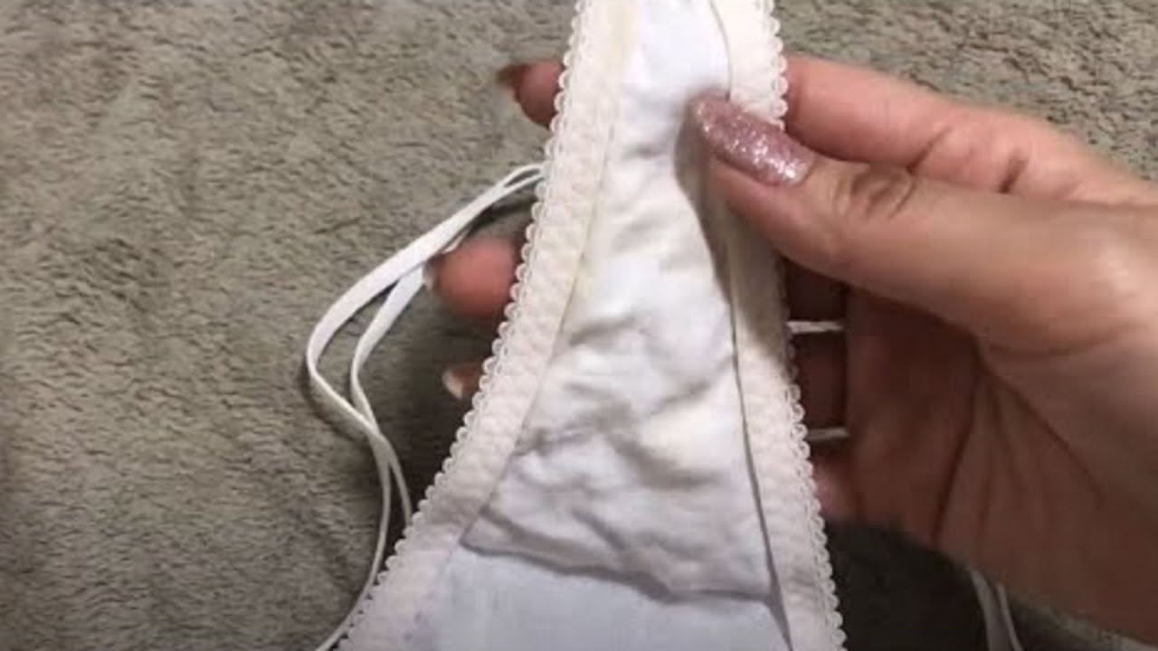 ol クロッチ 下着紹介】素人OLが生脱ぎした純白Tバックにクロッチが… - YouTube