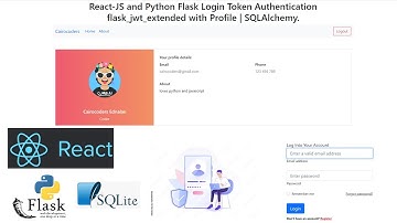 React-JS and Python Flask Login Token Authentication flask_jwt_extended with Profile | SQLAlchemy